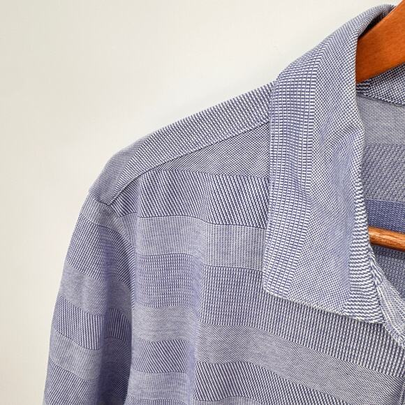 Robert Barakett Men's Blue Striped Cotton Polo // XL - Picture 3 of 7